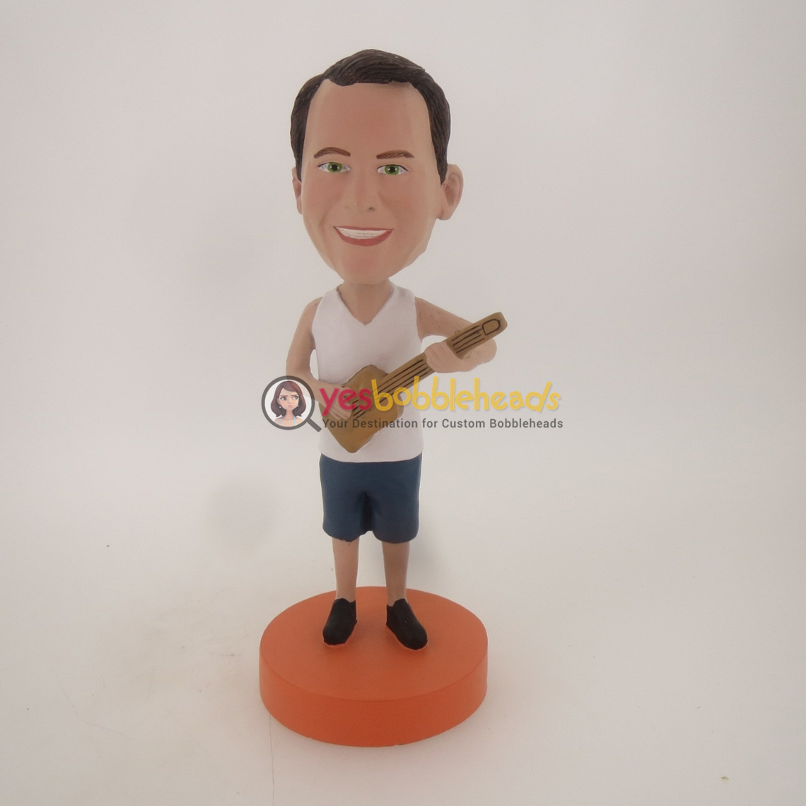 Picture of Custom Bobblehead Doll: Beach Acoustic Guitar Player Man
