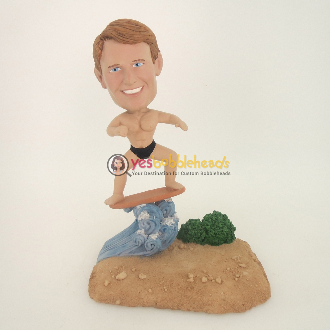 Picture of Custom Bobblehead Doll: Man Enjoying Surfing