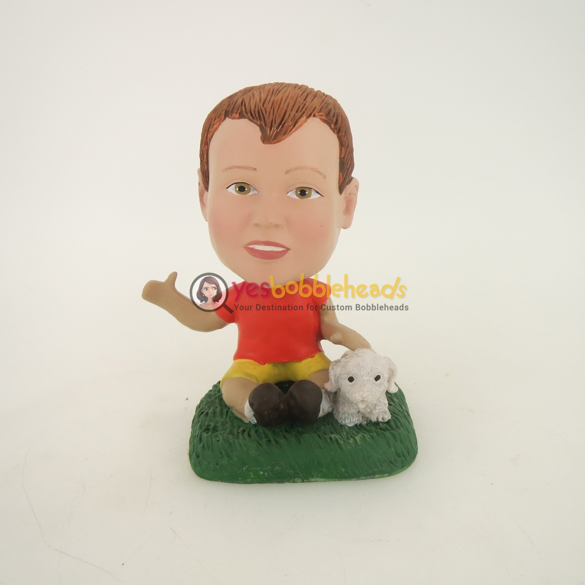 Picture of Custom Bobblehead Doll: Boy And Puppy