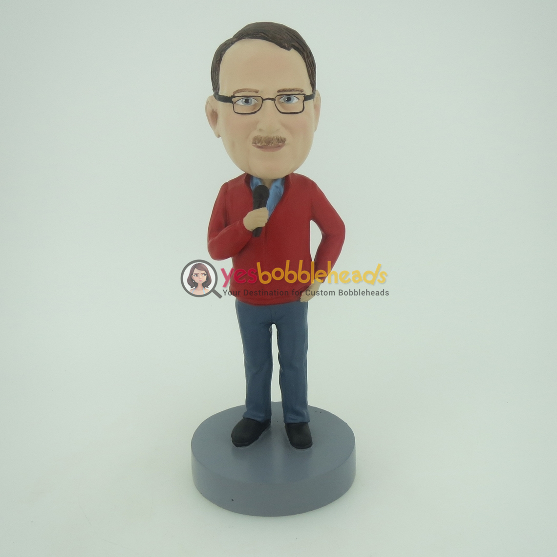 Picture of Custom Bobblehead Doll: Casual Male Singer