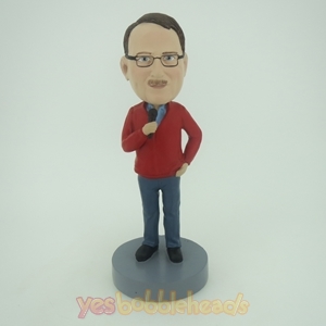Picture of Custom Bobblehead Doll: Casual Male Singer