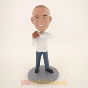 Picture of Custom Bobblehead Doll: Casual Man With Football