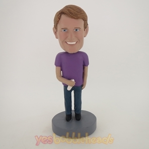 Picture of Custom Bobblehead Doll: Cell Phone In Hand Man