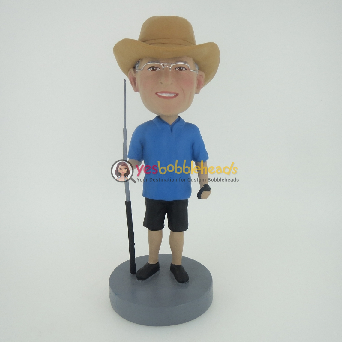Picture of Custom Bobblehead Doll: Fisherman With Rod