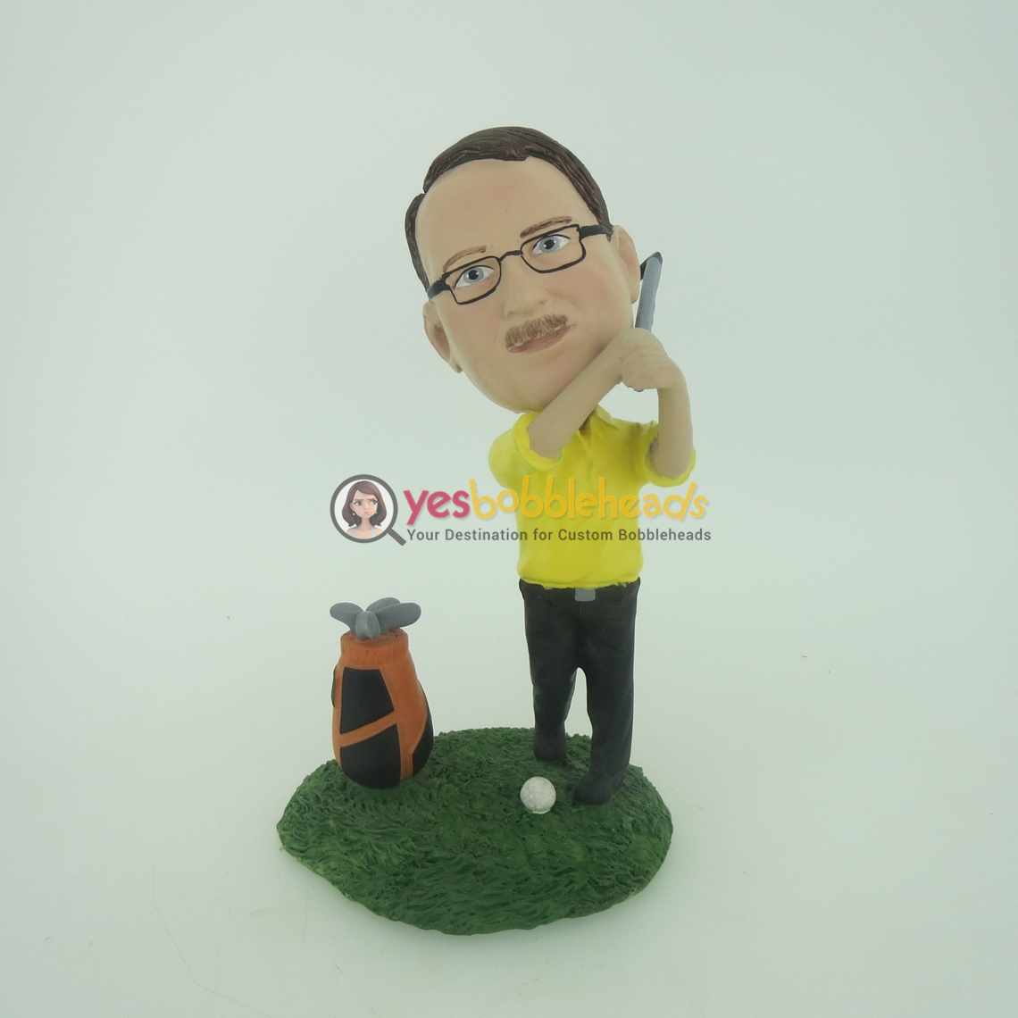 Picture of Custom Bobblehead Doll: Golfer Man With Club
