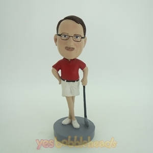 Picture of Custom Bobblehead Doll: Leaning On Club Golfer