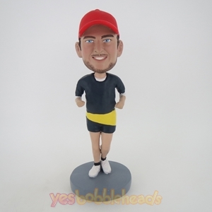 Picture of Custom Bobblehead Doll: Male Runner With Red Hat