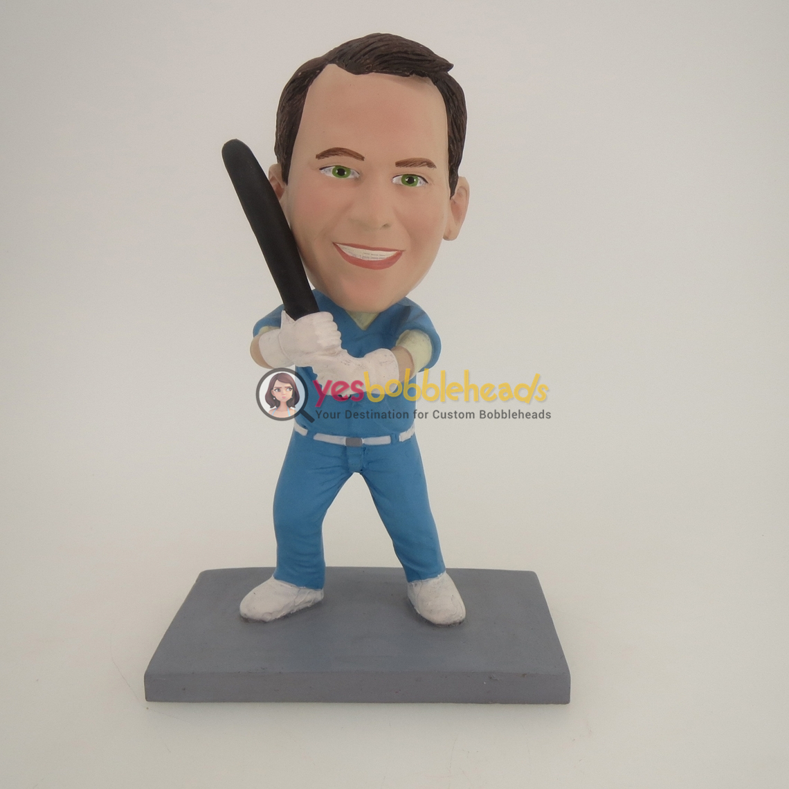 Picture of Custom Bobblehead Doll: Male Swinging Baseball Bat