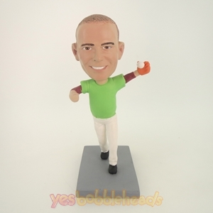Picture of Custom Bobblehead Doll: Man Catching Baseball 
