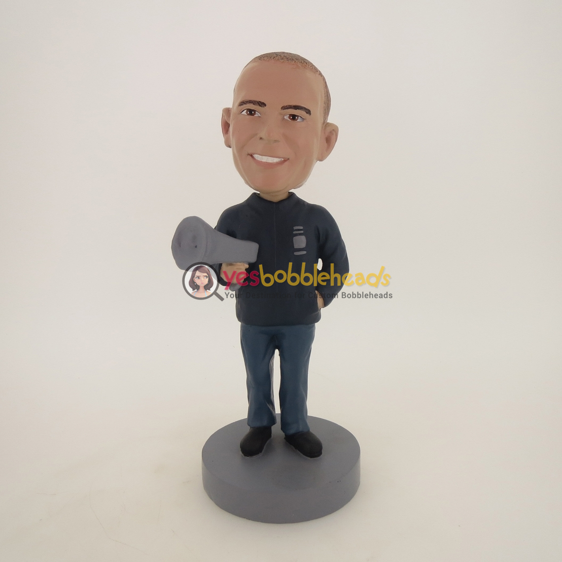 Picture of Custom Bobblehead Doll: Man Holding Horn