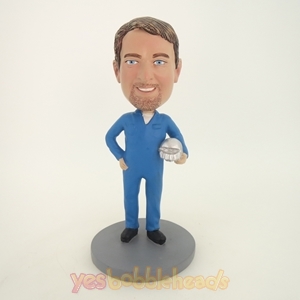 Picture of Custom Bobblehead Doll: Engineer Holding Protective Helmet