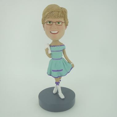 Custom Bobblehead Doll: Dress Girl With Handbag - Custom Bobbleheads ...