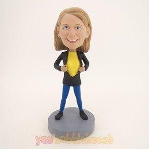 Picture of Custom Bobblehead Doll: Girl with Black Suit