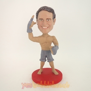 Picture of Custom Bobblehead Doll: Muscle Man Reading Boxing