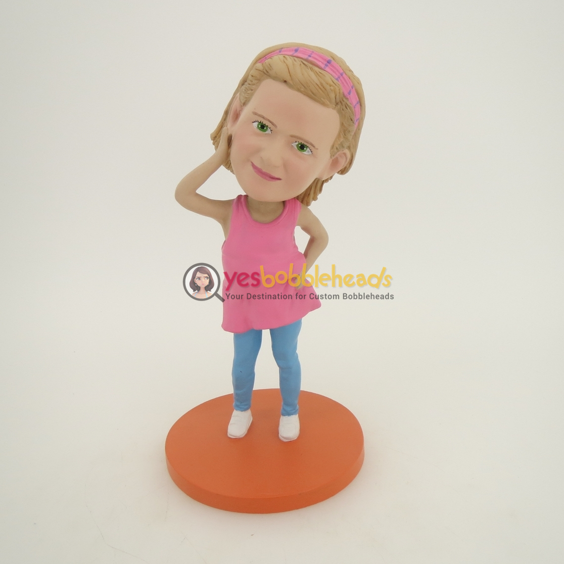 Picture of Custom Bobblehead Doll: Pink Dress Girl