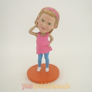 Picture of Custom Bobblehead Doll: Pink Dress Girl