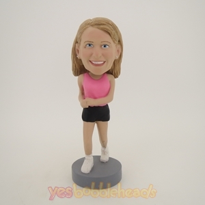 Picture of Custom Bobblehead Doll: Pink Jogging Girl
