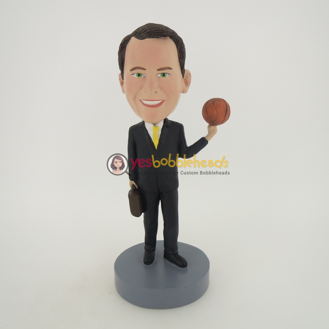 Picture of Custom Bobblehead Doll: Office Man Spinning Basketball