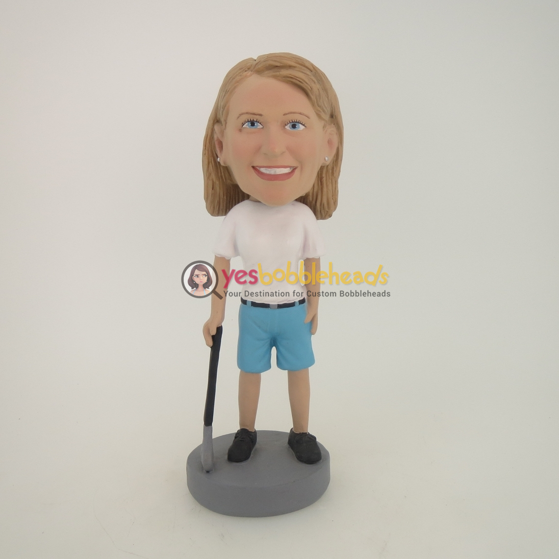 Picture of Custom Bobblehead Doll: Woman Holding Golf Club