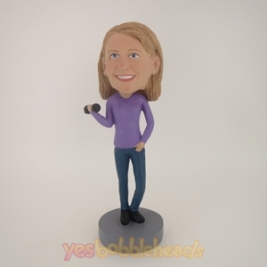 Picture of Custom Bobblehead Doll: Woman Playing Dumbbell
