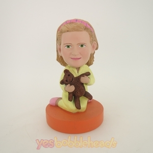 Picture of Custom Bobblehead Doll: Girl With Bear Toy