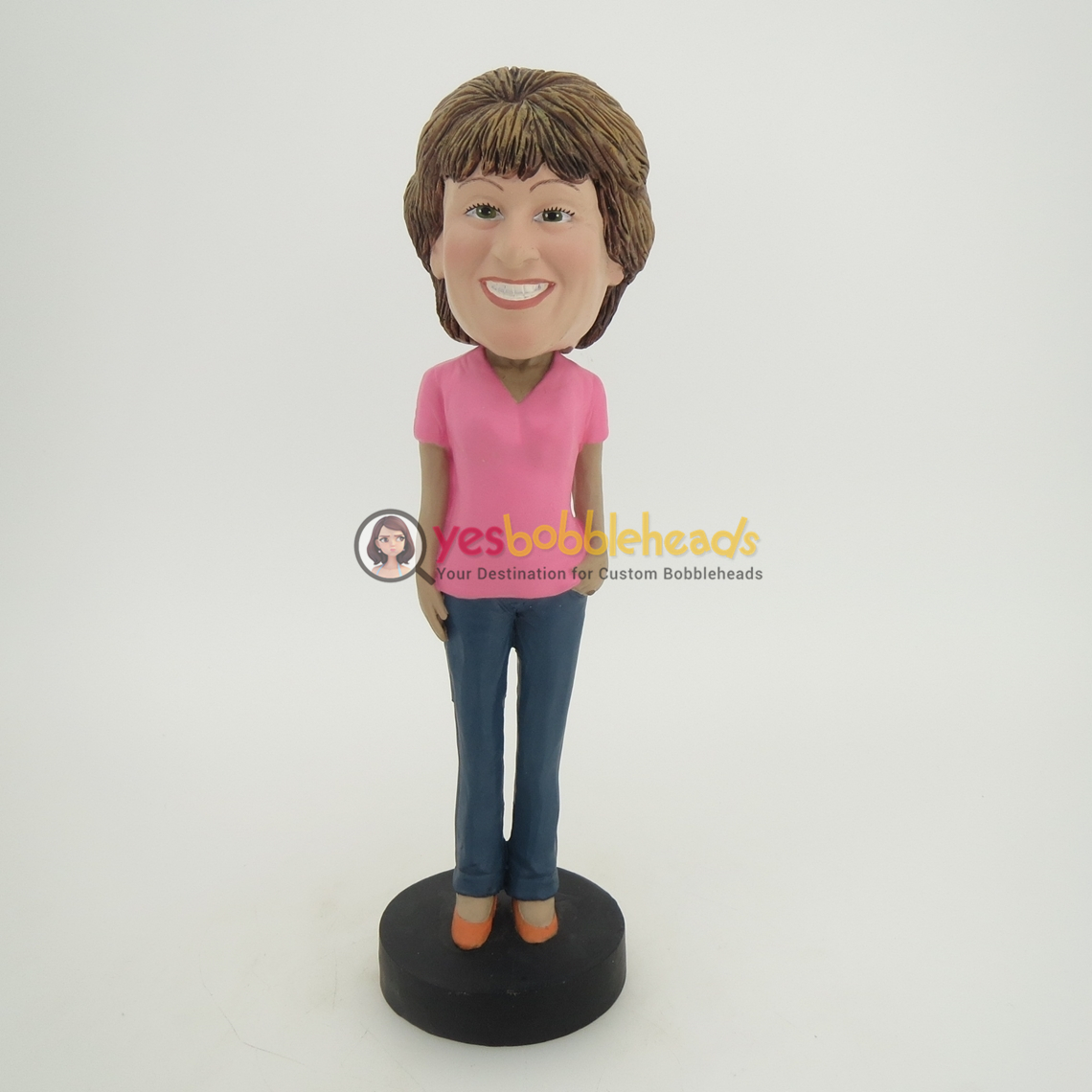 Picture of Custom Bobblehead Doll: Woman with Pink Clothes