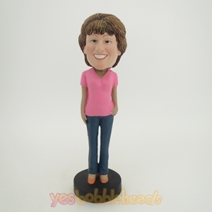 Picture of Custom Bobblehead Doll: Woman with Pink Clothes