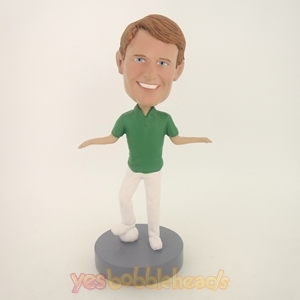 Picture of Custom Bobblehead Doll: Two Hands Out Ball Under Footer Man