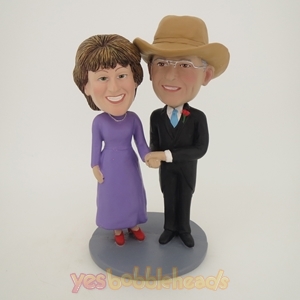 Picture of Custom Bobblehead Doll: Couple with Cowboy Hat