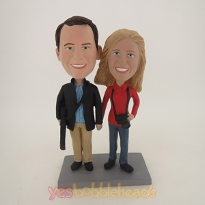 Picture of Custom Bobblehead Doll: Hand In Hand Photography Couple
