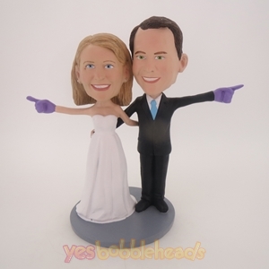Picture of Custom Bobblehead Doll: We're Number One Wedding Couple