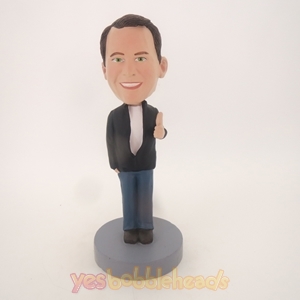 Picture of Custom Bobblehead Doll: Black Man With Thumb Up