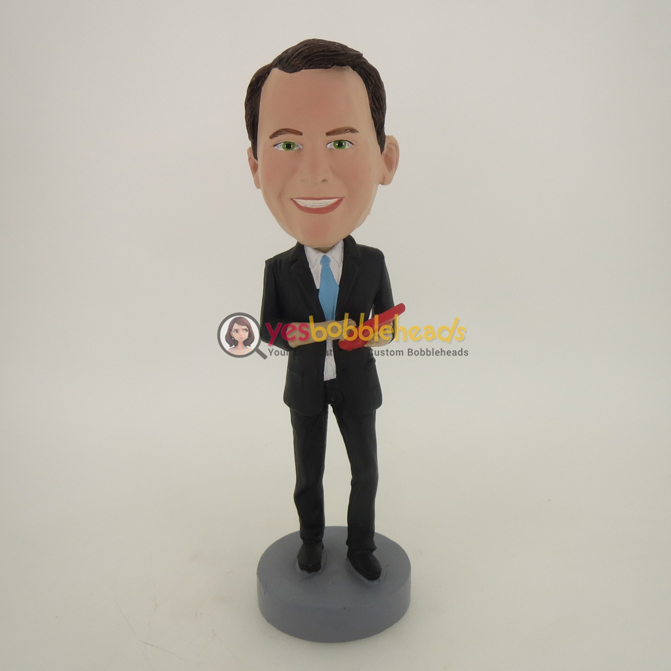 Picture of Custom Bobblehead Doll: Business Man Holding Calculator