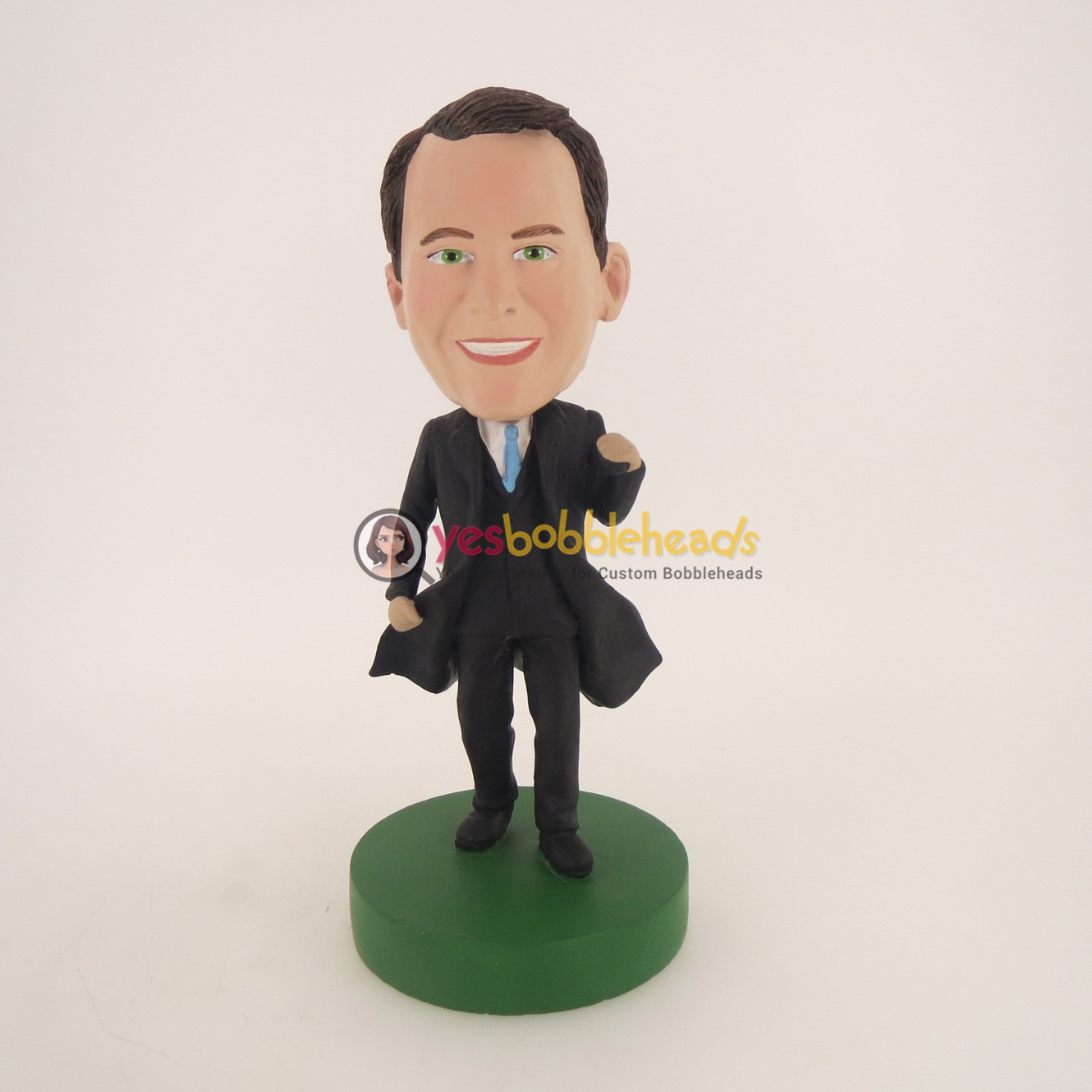 Picture of Custom Bobblehead Doll: Business Man In Black Coat