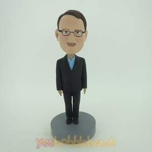 Picture of Custom Bobblehead Doll: Business Man In Black Stand Still