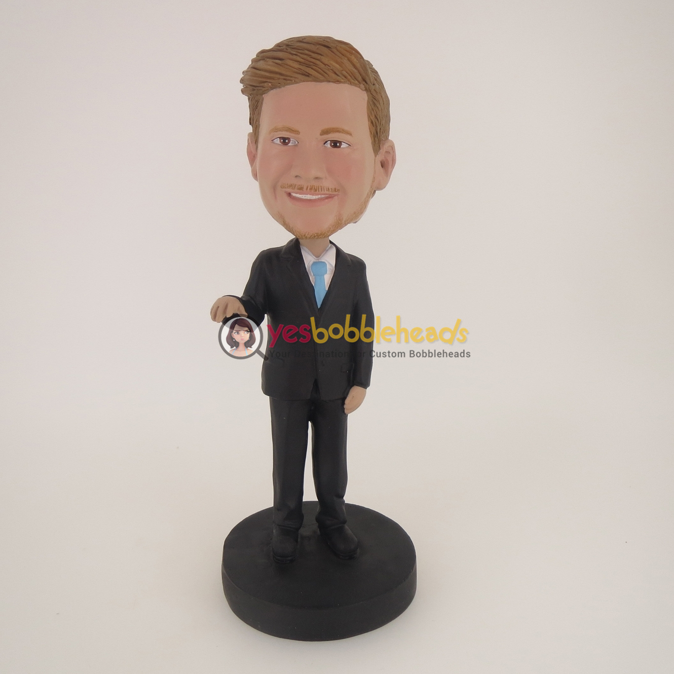 Picture of Custom Bobblehead Doll: Business Man In Pure Black
