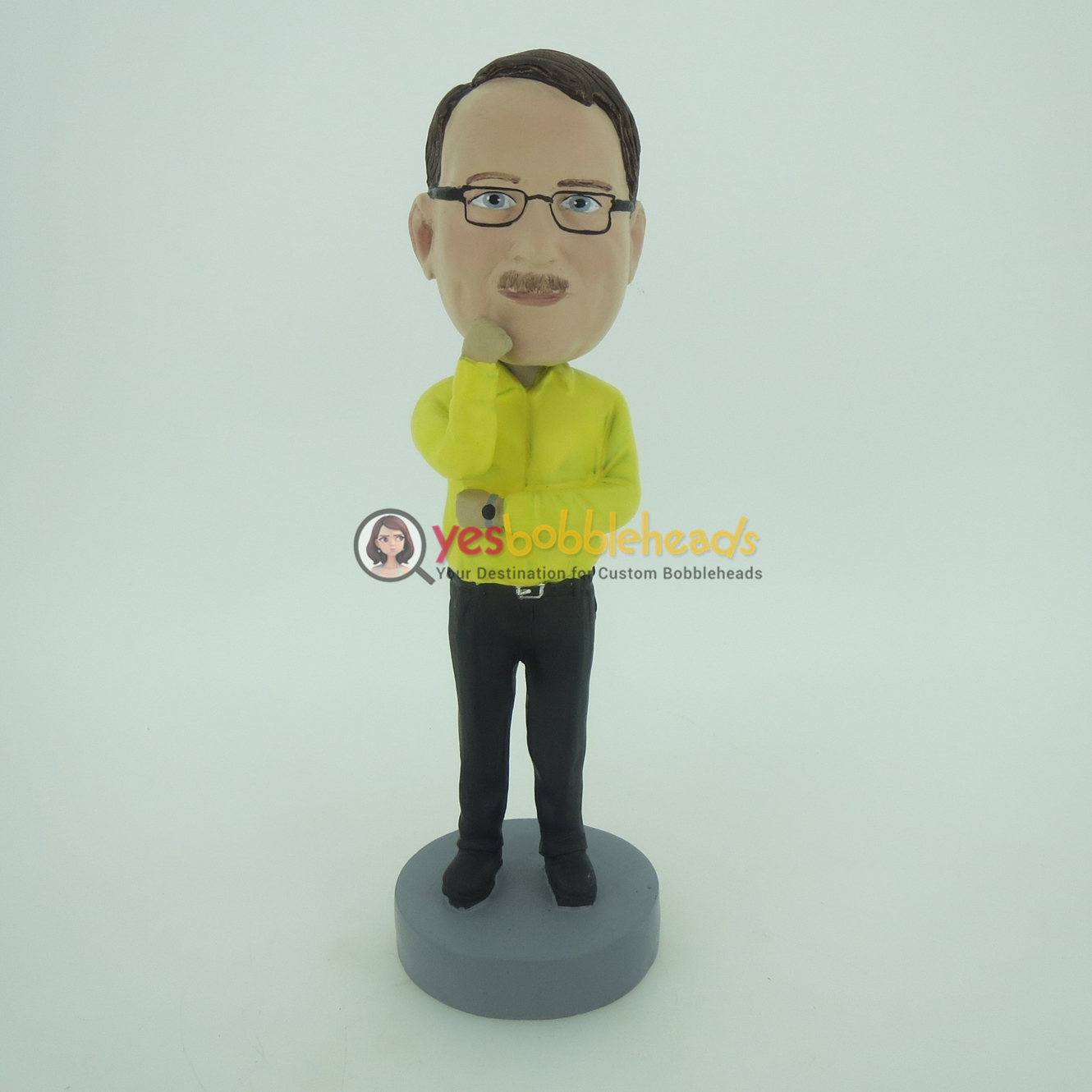 Picture of Custom Bobblehead Doll: Business Man In Thinking Style
