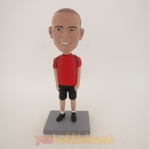 Picture of Custom Bobblehead Doll: Casual Boy With School Bag
