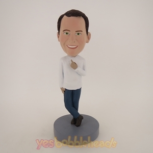 Picture of Custom Bobblehead Doll: Casual Man Finger Up