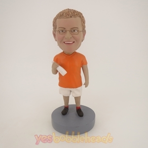 Picture of Custom Bobblehead Doll: Casual Man Happily Enjoy Drink