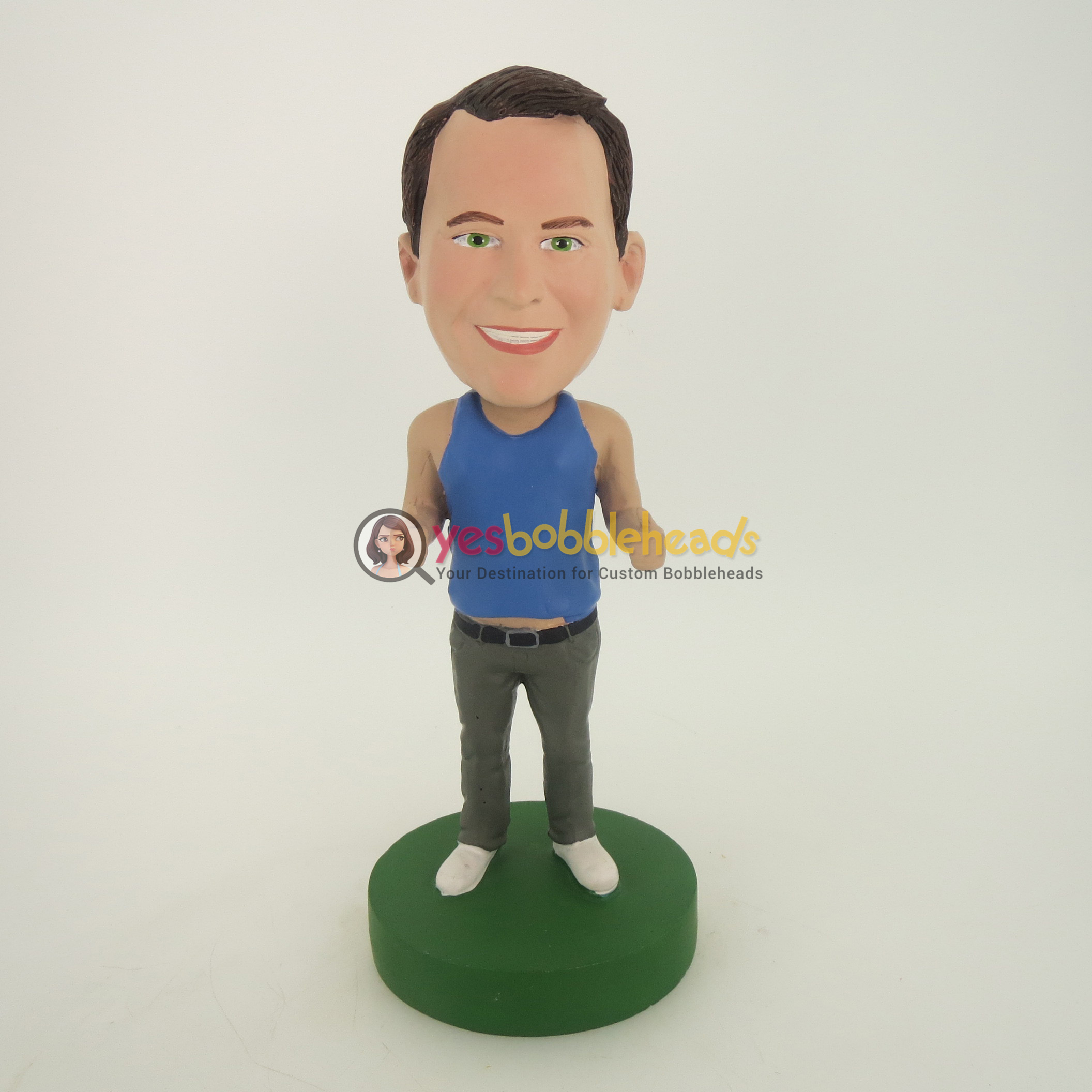 Picture of Custom Bobblehead Doll: Casual Man In Blue Vest