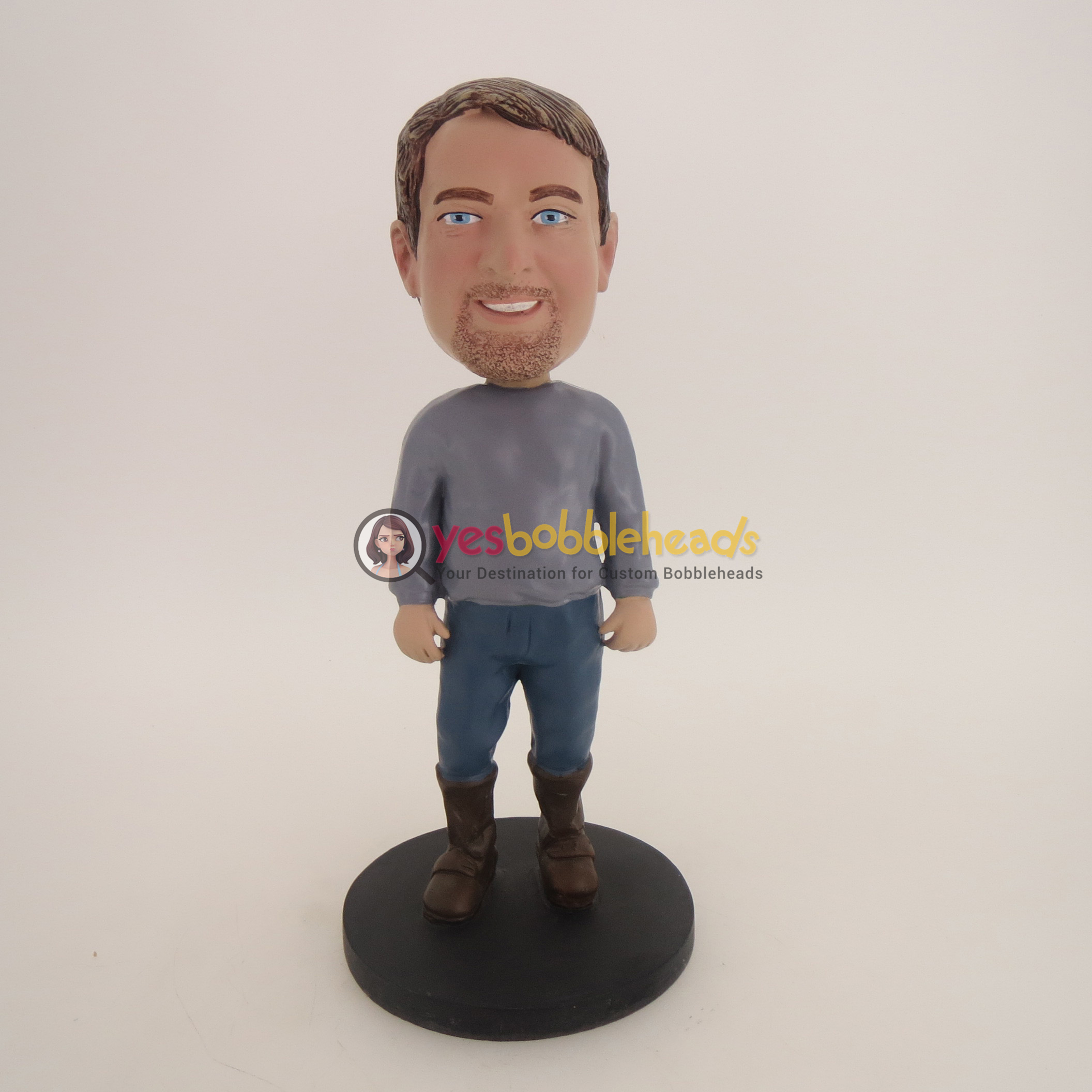 Picture of Custom Bobblehead Doll: Casual Man In Boot