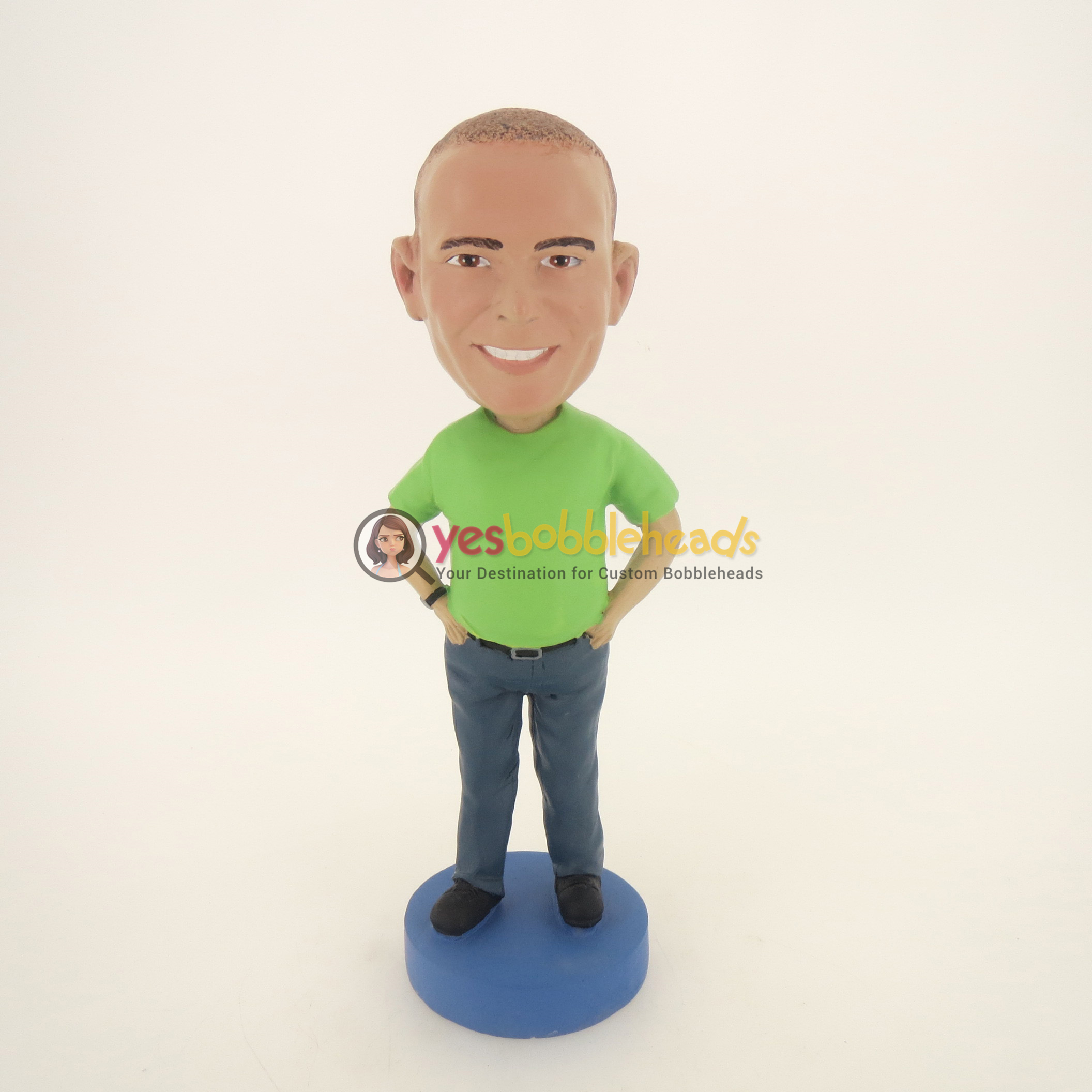 Picture of Custom Bobblehead Doll: Casual Man In Light Green