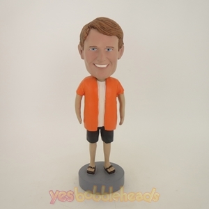 Picture of Custom Bobblehead Doll: Casual Man In Orange Shirt