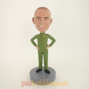 Picture of Custom Bobblehead Doll: Casual Man In Pure Green