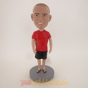 Picture of Custom Bobblehead Doll: Casual Man In Red and Black