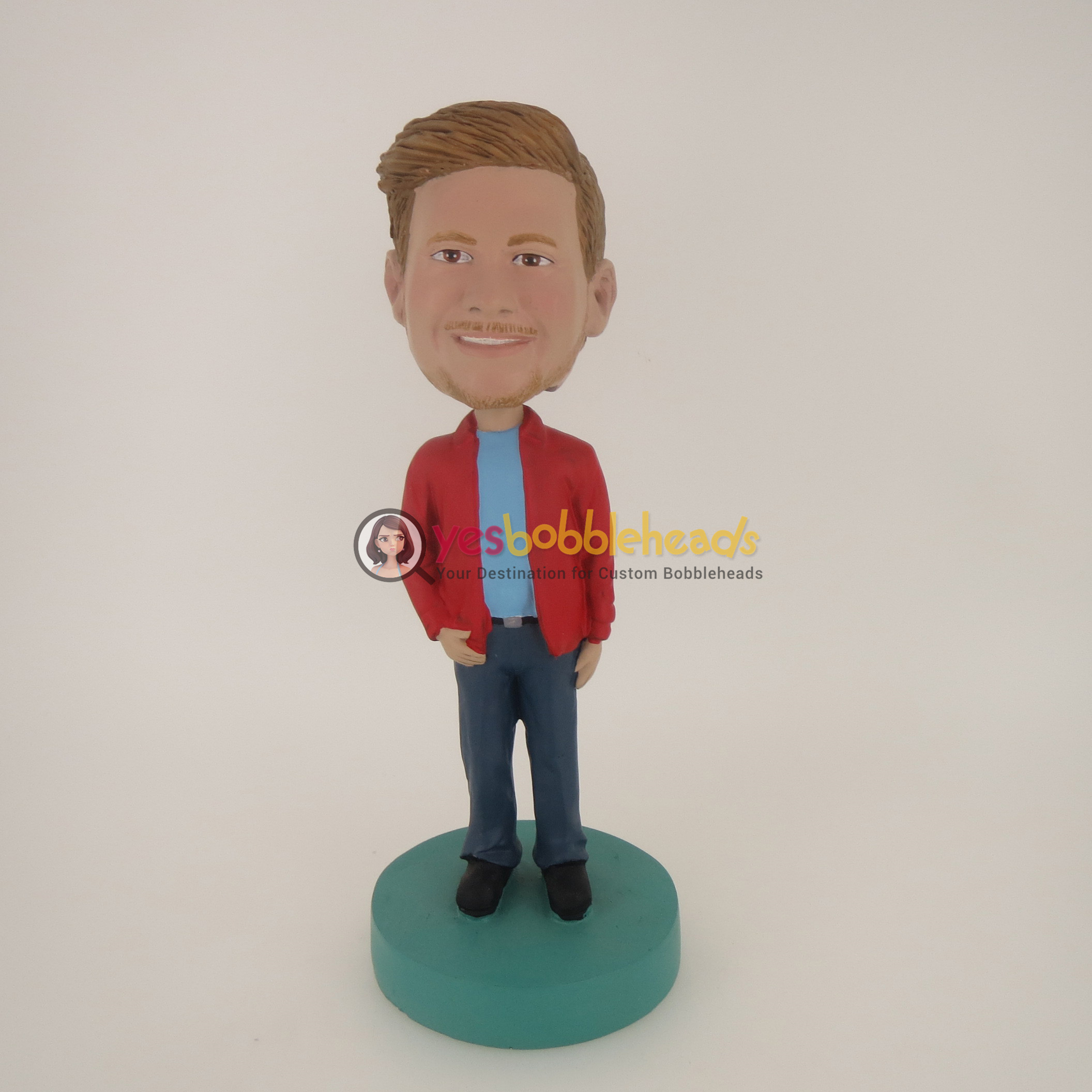 Picture of Custom Bobblehead Doll: Casual Man In Red Jacket
