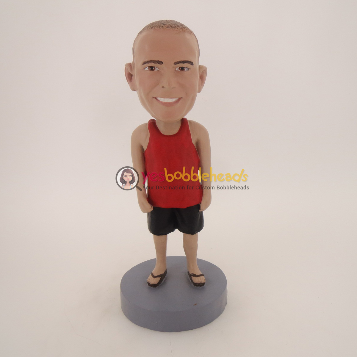 Picture of Custom Bobblehead Doll: Casual Man In Red Shirt