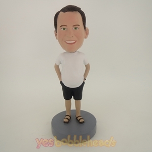 Picture of Custom Bobblehead Doll: Casual Man In Short TShirt And Jeans