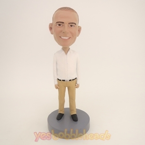 Picture of Custom Bobblehead Doll: Casual Man In White Shirt